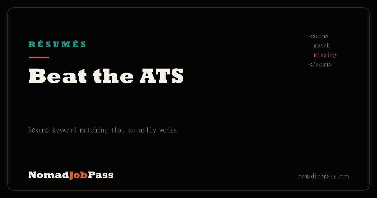 How to Beat the ATS: Résumé Keyword Matching That Actually Works