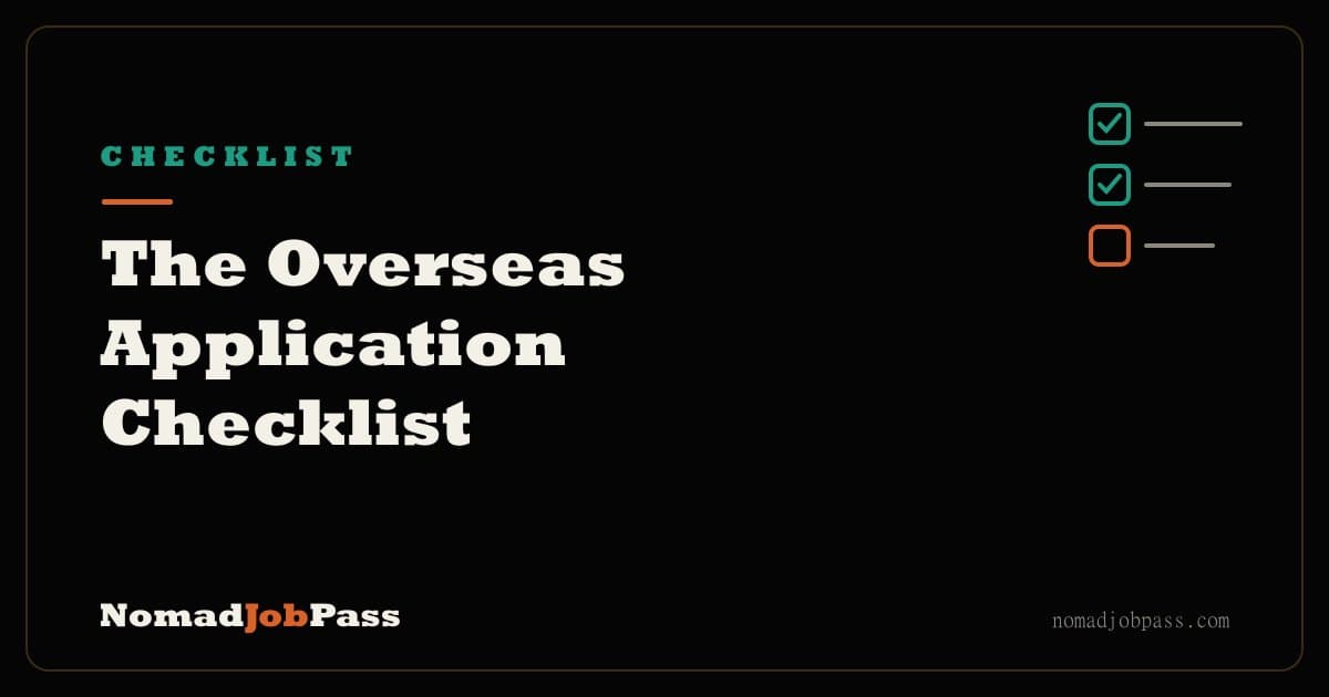 The Overseas Job Application Checklist for Digital Nomads