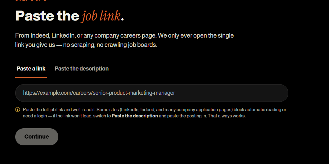 Preview of generated cover letter and resume edits